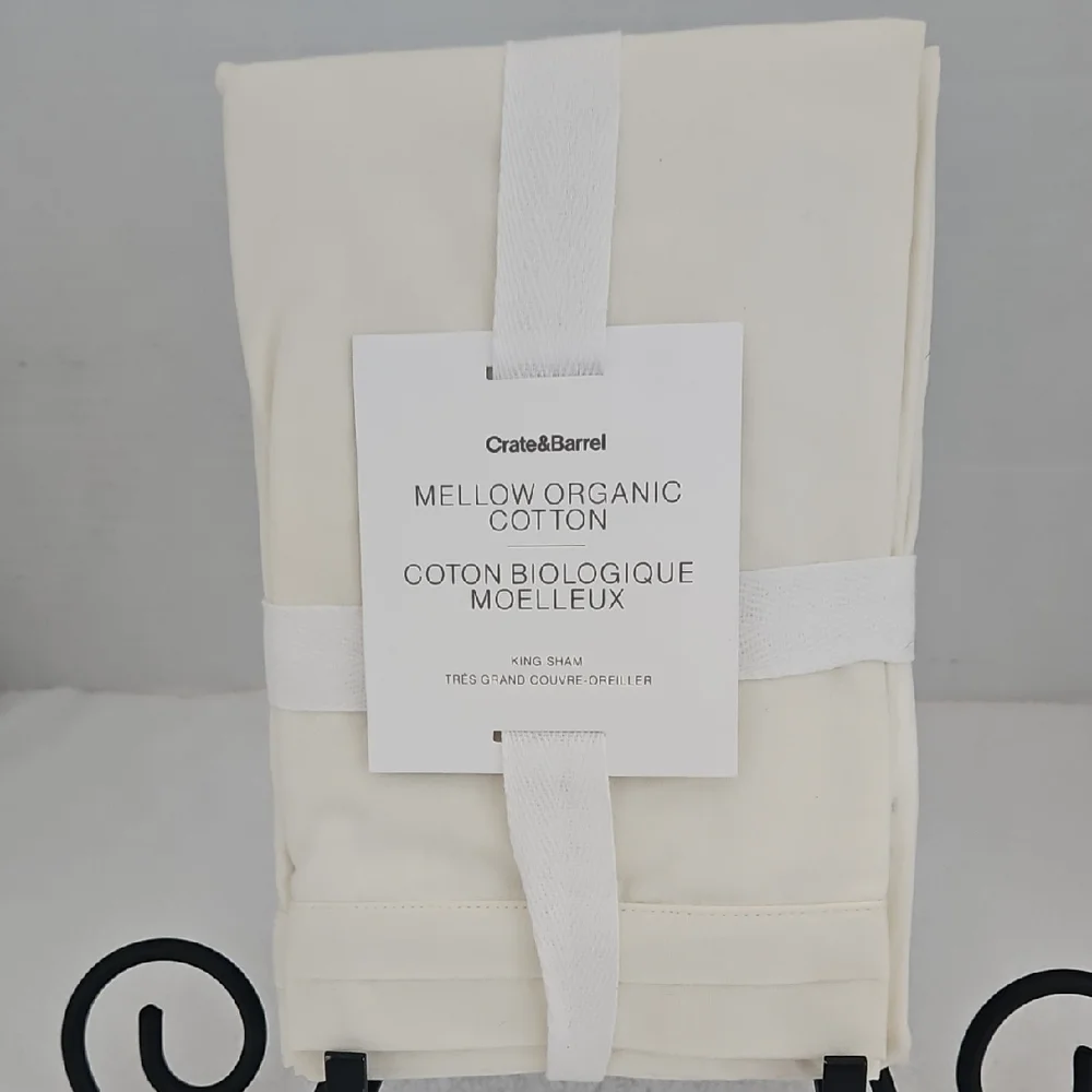 Crate&Barrel NWT Mellow Cream Organic Cotton King Sham
